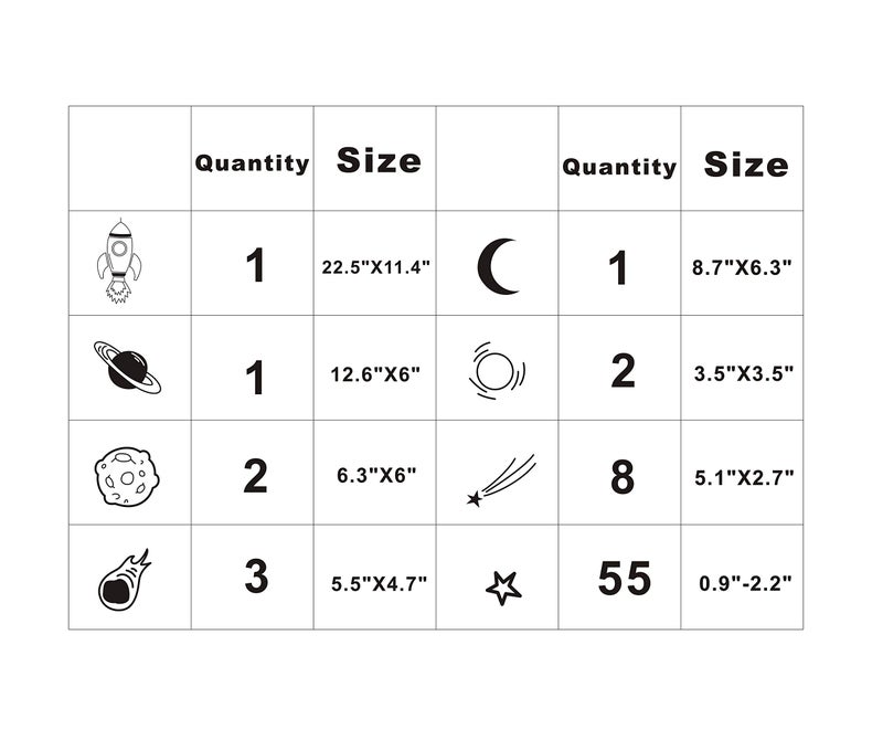 Dycica A37 Black Space Themed Room Decor - Rocket & Ship Wall Decals for Baby Boys Nursery - Image 4